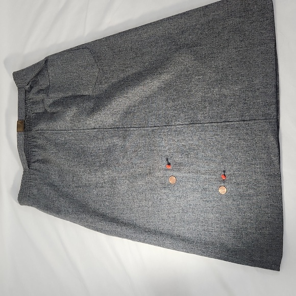 Vintage SUMMIT SPORTWEAR Minimalist Academia Wool Blend Gray Midi Skirt Size 10. - Picture 15 of 16
